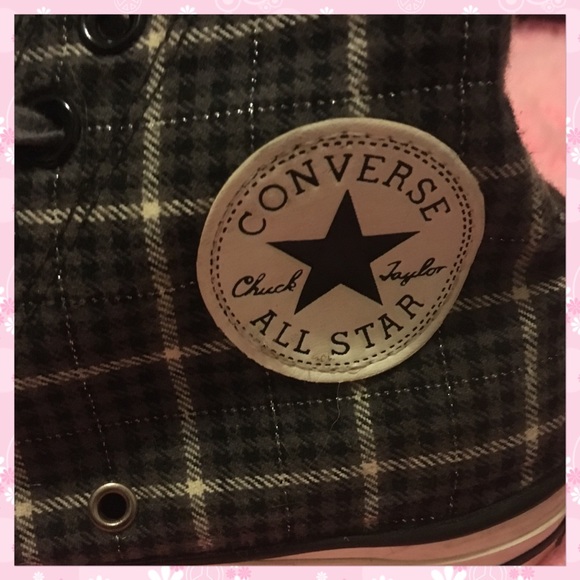 Rare plaid grey high top converse - Picture 4 of 7